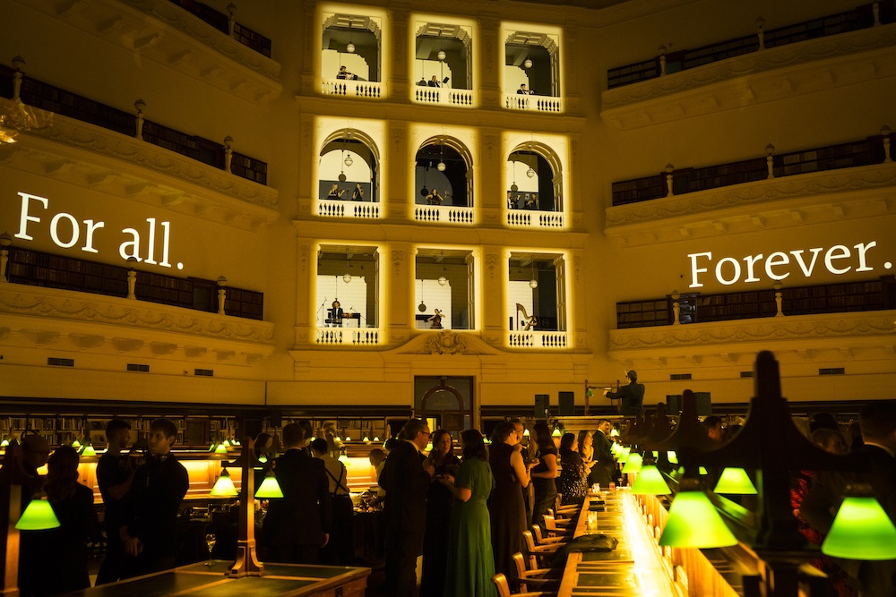 Signature Performance by Dan Fontaine and live orchestra in the La Trobe Reading Room. 